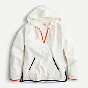 J. Crew Tipped V-neck Hoodie in Mariner Cloth